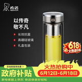 希诺抗菌双层玻璃杯2026新款茶水分离泡茶杯子男办公车载水杯XN-628L