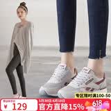 ZHR休闲鞋女精选牛皮舒适百搭女鞋 经典INS潮拼色运动鞋女 韩版时尚轻便透气鞋子女 AK60 米灰色 37