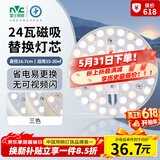 雷士（NVC）LED灯盘吸顶灯替换灯芯灯板磁吸光源灯珠灯泡24W三色3000k-6500k