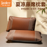 简丽PE藤凉席仿竹席枕套凉席枕芯套单只装 48*74cm