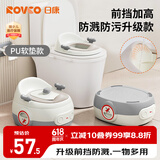 日康（rikang）儿童马桶1-3-6岁 坐便器加高前挡 PU软垫三合一功能 灰色X2004-8