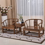 慢象 红木家具非洲鸡翅木（学名：非洲崖豆木）禅椅实木圈椅三件套太师椅办公椅禅师靠背椅茶椅D 带抽茶几三件套