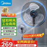 美的（Midea）【金属铝片】工业电风扇/飓风落地扇/空气通风金属扇/牛角扇/立式电风扇/大风力宿舍扇 FES45-20A