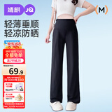 婧麒（JOYNCLEON）孕妇裤夏季薄款外穿阔腿休闲裤长无托腹孕妇装 黑色XXL Jyk178379