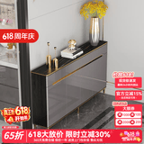 澳之音餐边柜一体靠墙柜子轻奢岩板餐厅边柜超薄家用厨房客厅储物茶水柜 79*35cm/岩板+烤漆/加厚/带高脚