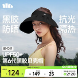 蕉下（beneunder）遮阳帽子女黑胶贝壳防晒帽男太阳帽便携空顶帽大帽檐全脸遮阳 黑