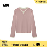 森马（Semir）森马毛衣女短款假两件含羊毛针织衫24冬新款保暖内搭109724107015