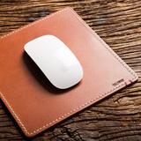 TALLYWOOD鼠标垫小号真皮游戏垫头层牛皮手工办公室皮垫高端极简风格设计出差随身鼠标垫皮支持商务礼品定制 【棕色】【真皮手作】 M=22.5cm X 22.5cm