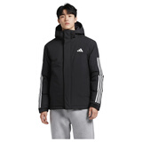 阿迪达斯（adidas）男 运动型格系列 3S HOODED INS J 短棉服 JY8303 黑色  L 