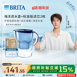 碧然德（BRITA） 过滤净水器 家用滤水壶 净水壶 海洋系列 3.5L蓝色 一壶3芯装 环保加固包装