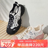 骆驼（CAMEL）丑萌登山鞋女时尚撞色户外休闲鞋 L24S076620 米/银/粉 36