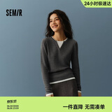 森马（Semir）森马毛衣女短款假两件含羊毛针织衫24冬新款保暖内搭109724107015
