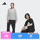 adidas情侣款加绒加厚直筒束脚运动裤男女秋冬阿迪达斯官方轻运动   黑色（推荐女生选小一码）   4XL