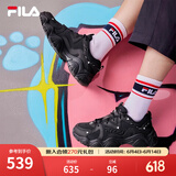 FILA 斐乐猫爪鞋4代女鞋老爹鞋情侣运动鞋复古时尚休闲鞋网面透气 【女款】黑-BK 36