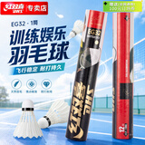 红双喜DHS比赛羽毛球76/77速耐打稳定飞行12只装EG32 