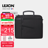乐上（LEXON）商务单肩包男13.3英寸苹果笔记本电脑包斜挎包时尚公文包黑色