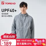探路者（TOREAD）防晒衣春夏男女情侣轻薄透气防紫外线UPF40+防泼水户外风衣 TAZK81804 青蓝灰L