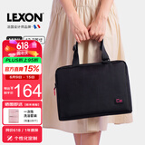 乐上（LEXON）单肩包女手提电脑包13.3英寸内胆包时尚斜挎包轻便商务公文包黑色