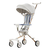 airud遛娃神器婴儿推车轻便折叠婴儿车可上飞机溜娃神车双向婴儿推车 玫瑰金带棚【可折叠+可上飞机】