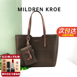 MILDREN KROE包包女款2026年新款大容量托特包MK女包七夕情人节礼物送老婆女友 咖啡色【精美礼盒包装】