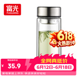 富光双层玻璃杯大容量带茶隔水杯高硼硅泡茶杯子商务男士办公杯480ml