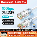 泛达 泛达超六类细网线CAT6A类跳线家用电脑宽带POE监控万兆高速成品线 圣洁白 0.2米