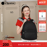LeSportsac乐播诗简约纯色包包女包双肩包书包生日礼物 黑色【实物偏紫色】