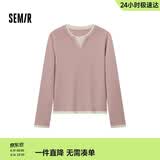 森马（Semir）森马毛衣女短款假两件含羊毛针织衫24冬新款保暖内搭109724107015