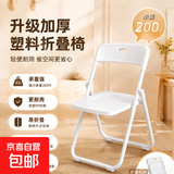 折叠椅家用便携电脑椅工学椅办公座椅午休椅培训会议椅座椅凳子 白色 一体色