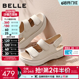 百丽（Belle）便捷魔术贴勃肯鞋女2026夏新商场同款厚底休闲凉鞋F5T2DBL6 米色 34 (220mm)