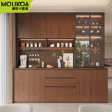 MOLIKOA定制实用木餐边柜靠墙一体储物柜茶水柜客厅置物柜酒柜高柜深60cm 1.2米宽三门餐边柜 2.0米高/【18MM加厚背板】实木生态板