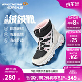 Skechers斯凯奇儿童绒绒靴雪地靴保暖男童棉鞋防寒加绒高帮女童靴660092L 女童/白色/黑色/粉红色/WBPK 35