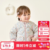 巴拉巴拉儿童羽绒服三防衣服轻薄棒球领外套男女童装2025新款秋冬装碎花萌