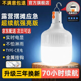 曼戈途夜市摆摊地摊户外LED充电灯泡应急家用工地照明超亮帐篷挂露营灯 2%选M15高亮300000W电显9-25小时 首次使用前请先充满激活电池/再用