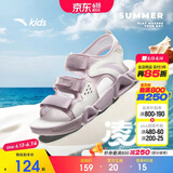 安踏儿童运动凉鞋女大童夏季透气魔术贴露趾沙滩鞋A22326962I