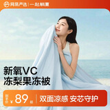 网易严选夏凉被果冻被【半佛推荐】 7A级柔软A级抗菌可水洗双面配色大豆被 【双面凉感果冻被】冰川蓝 120*150cm（儿童/沙发/办公室）