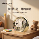 丽声（RHYTHM）座钟客厅闹钟欧式时尚创意静音床头台钟摆件20cm闹钟4SE504WR18