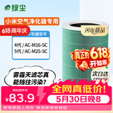绿尘 适配小米米家（MI）空气净化器滤芯4代/5代净化器过滤网滤芯除异味烟味除醛除霾PM2.5 