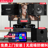 奇声家庭ktv音响套装点歌机卡拉ok点唱一体机家用家庭影院K歌会议室设备全套电视客厅音箱专业唱歌组合 旗舰8寸套装+17寸点歌机+炮