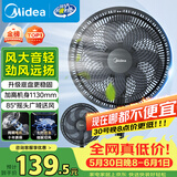 美的（Midea）【超级单品】七叶轻音立式电风扇家用柔风落地扇台式桌面小型风扇大风量节能摇头宿舍电扇 SAF30AB