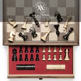 A&A/领御胡桃木国际象棋跳棋套装抽屉款高档实木棋盘比赛专用chess西洋棋
