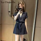 拉夏贝尔（La Chapelle）【通勤百搭】2026年夏新款短袖连衣裙女|商务休闲两穿体面又耐看