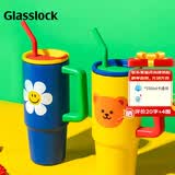 GLASSLOCK&wigglewiggle联名水杯吸管杯男女卡通保温保冷儿童保温杯 900ml