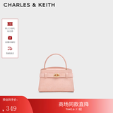 CHARLES&KEITH鳄鱼纹凯莉包手提斜挎婚包包女包生日礼物送女友CK2-50270880-1 Pink粉红色CK2-50270880-4 S