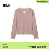 森马（Semir）森马毛衣女短款假两件含羊毛针织衫24冬新款保暖内搭109724107015