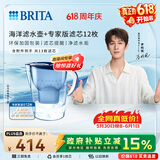 碧然德（BRITA）过滤净水器 家用滤水壶 净水壶 Marella 海洋系列+专家版滤芯12枚（含附件）