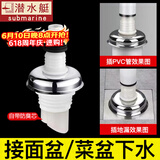 潜水艇（Submarine）洗衣机地漏接头下水管防臭防溢水专用排水管下水三通二合一密封盖 【经典款】单接拖把池/洗衣池 1只
