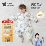贝肽斯婴儿睡袋春秋竹棉纱布宝宝睡衣分腿儿童防踢被睡袋前6后4灵鹿 S