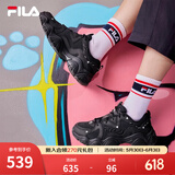 FILA 斐乐猫爪鞋4代女鞋老爹鞋情侣运动鞋复古时尚休闲鞋网面透气 【女款】黑-BK 36