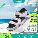 安踏儿童运动凉鞋女大童夏季透气魔术贴露趾沙滩鞋A22326962I